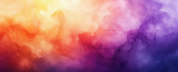 Poster - Vivid Abstract Background with Soft Swirls of Orange, Purple, and Yellow in Fluid Design, Ideal for Artistic and Creative Projects