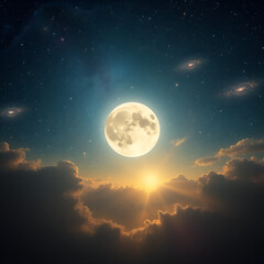 Wall Mural - moon and clouds