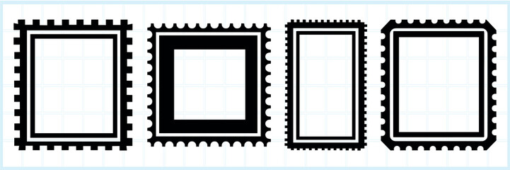Wall Mural - vintage stamp border design elements, isolated element set vector