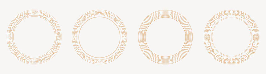 Wall Mural - elegant circular decorative frames isolated illustration, vector set