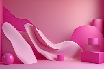 Poster - abstract pink gradient background for studio displays and product showcases