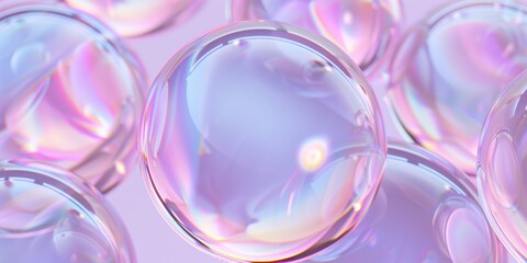 Wall Mural - colorful soap bubbles with iridescent reflections