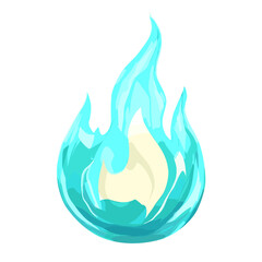 Wall Mural - cartoon blue flame icon fire illustration design vector