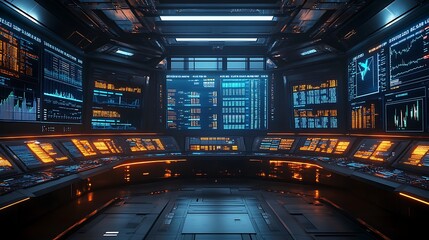 Fototapete - Futuristic commodity trading image featuring glowing financial elements in a dynamic composition.