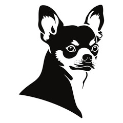 Poster - collection portrait chihuahua dog chihuahua illustration silhouette vector
