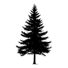 pine tree silhouette illustration black vector