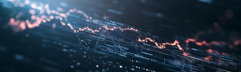 Fototapete - Futuristic global economy dashboard visualization in an engaging digital format.