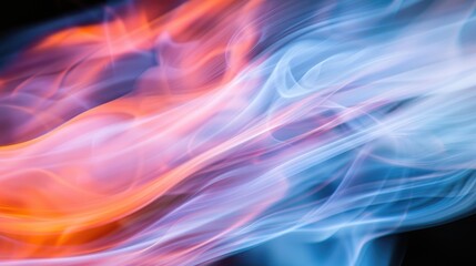 Poster - Abstract colorful smoke waves on a dark background.