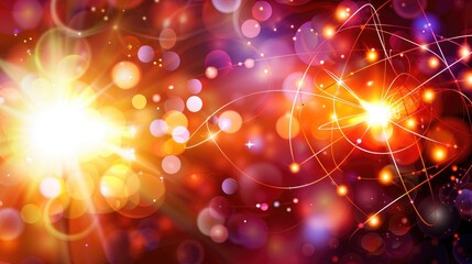 Poster - Abstract Visualization of Quantum Topology with Vibrant Light Patterns and Colors