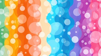 Poster - Vibrant abstract background with colorful waves and bubbles.