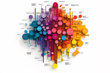 Poster - Vibrant data visualization artwork digital space graphic content abstract environment aerial view color theory concept