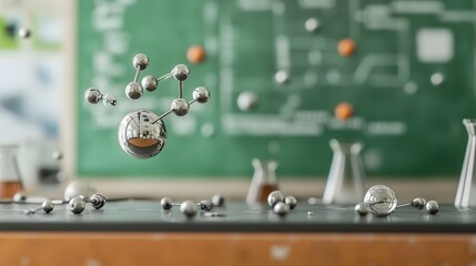Poster - Detailed close up view of magnetic levitation experiments showcasing a superconductor material hovering frictionlessly above a powerful electromagnet
