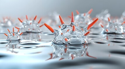 Aufkleber - image of magnetic ferrofluid forming dynamic organic spikes and patterns under the influence of a magnetic force  The vibrant shiny metallic texture creates a captivating