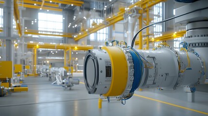 Poster - image showcasing magnetic sensors attached to industrial equipment with clear and intricate wiring details visible