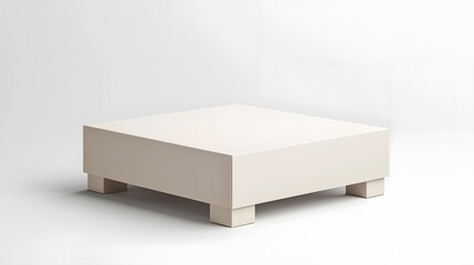 Leinwandbilder - 3D rendering of a minimalist paper or cardboard carton or box with a flat top surface in a plain off white color  Suitable for product placement packaging design branding