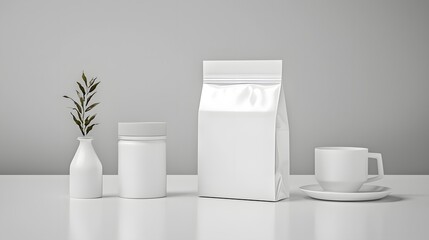 Aufkleber - A photograph showcasing a frosted refill bag with a clean minimalist design and no visible branding or markings  The package has a sleek