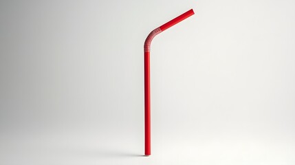 Aufkleber - A photograph showcasing a stainless steel reusable straw with a matte finish floating elegantly against a light grey background
