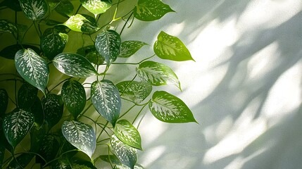 Poster - Captivating Interplay of Light and Shadow on Lush Plant Foliage   A image showcasing the intricate patterns and textures created by the dynamic play of light and shadow on vibrant green plant leaves