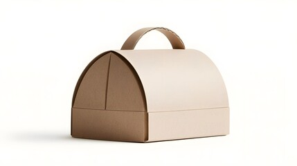 Aufkleber - Kraft Paper Cake Box with Minimalist Brown Tone and Handling   A Sophisticated and Eco Friendly Packaging Design for Bakery or Food Products