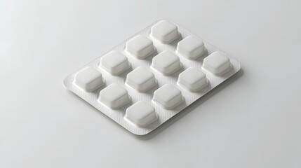 Poster - photo of a biodegradable blister pack featuring a matte organic texture and smooth edges highlighting its eco friendly and sustainable design for medical or packaging
