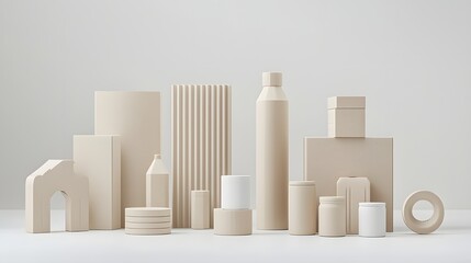 Aufkleber - photo of a minimalist sustainable recycled paper carton bottle with a simple clean design emphasizing eco friendly renewable packaging solutions for environmentally conscious consumers and brands