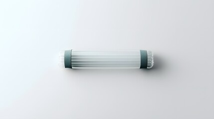 Aufkleber - photo of a transparent plastic straw encased in a minimalist wrapper sealed on both ends isolated on a clean white background  Representing eco friendly sustainable and modern design concepts