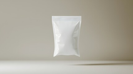 Aufkleber - photo of a transparent refill pouch with a smooth curved spout floating against a neutral white backdrop  Minimal and clean design for product packaging branding or advertising mockups