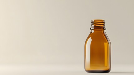 Poster - Photo of Elegant Amber Glass Apothecary Bottle with Classic Design   Premium Old Fashioned Medicinal Container for Natural Remedies Perfumes or Essential Oils