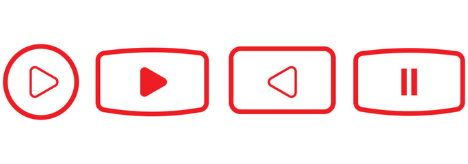 Wall Mural - play video sign or button vector. transparent play button isolated on transparent background. vector
