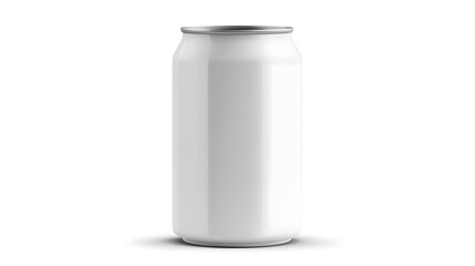 Poster - Sleek and minimalist matte white aluminum can with a modern clean silhouette and no branding  This simple blank product mockup can be used for packaging design corporate identity