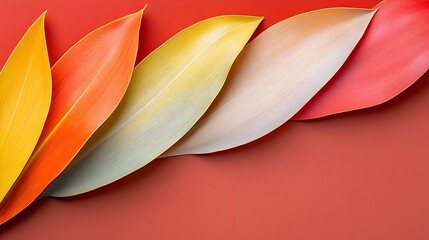 Aufkleber - Vibrant saturated colors highlighting the richness of plant textures and natural hues in a visually striking and modern abstract botanical design