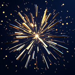 Wall Mural - vector illustration of a fireworks, metal texture, luxury gold and blue fireworks, new years eve, bl