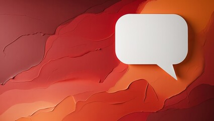 Poster - Abstract red and orange swirling background with a blank speech bubble, perfect for communication themes
