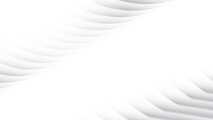 Wall Mural - abstract white and gray color, modern design stripes background with curve lines, wavy pattern. vect