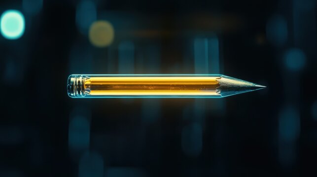 Floating pencil icon transitioning into a blinking cursor, smooth animation effect