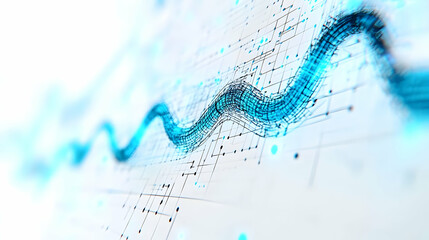 Data flow, digital wave, abstract background, tech concept