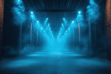 Wall Mural - Empty Blue Dark Scene created with Generative AI Technology, ai, generative