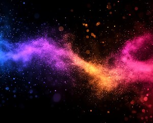 colorful swirling particles in space