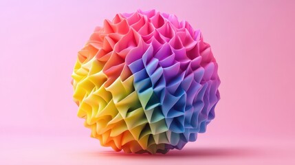 Poster - A colorful ball of paper artfully arranged to create a vibrant and creative display of colors and textures