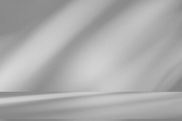 Poster - Wall interior background, studio and backdrops show products.with shadow from window color white and grey. background for text insertion and presentation product	