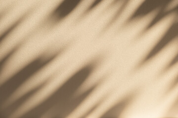 Poster - Wall interior background, studio and backdrops show products. with leaf shadow from window color beige and white. background for text insertion and presentation of product	