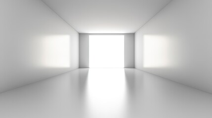 Poster - A bright white light shining from the center, gradually fading out, leaving space for text or branding on the soft, smooth background.