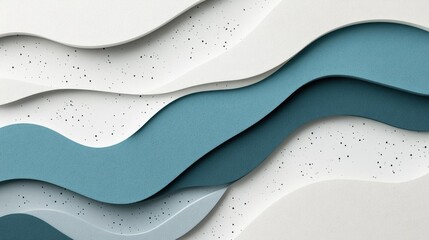 Leinwandbilder - a light gray and blue abstract design with flowing curves, creating a calm and professional business