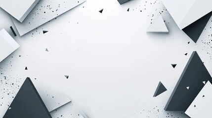 Poster - A modern business background with abstract triangular shapes in shades of gray, leaving plenty of space for text or branding.