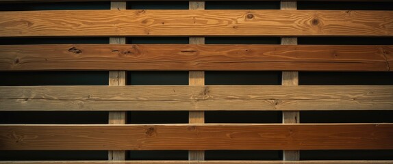 Poster - Natural wooden slats in varying shades of brown creating a textured pattern suitable for interior design and rustic decor backgrounds.