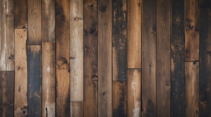 Poster - Natural wood texture background featuring rustic wooden planks in varying shades of brown ideal for interior design or creative projects.