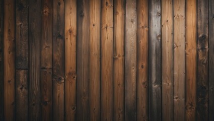Poster - Rustic wooden panel background with varied tones for use in design and decoration projects. Ideal for creating a warm, natural ambiance.