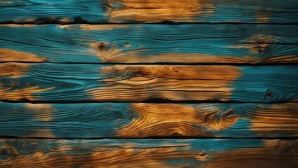 Poster - Colorful wooden texture with vibrant blue and brown tones suitable for creative design projects and backgrounds.