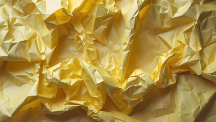 Poster - Textured Yellow Crumpled Paper Background for Creative Design and Artwork Applications