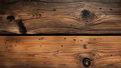 Poster - Wooden plank texture featuring rustic grains and visible knots ideal for background use in design and artistic projects.